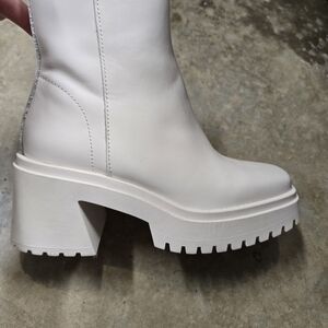 Women's White Platform Boots